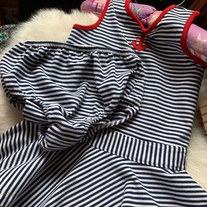 Sailor dress with matching cover-up bottoms